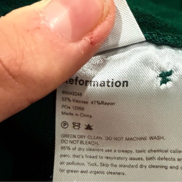 Reformation Dress Gavin Midi in Emerald Green - Picture 11 of 11